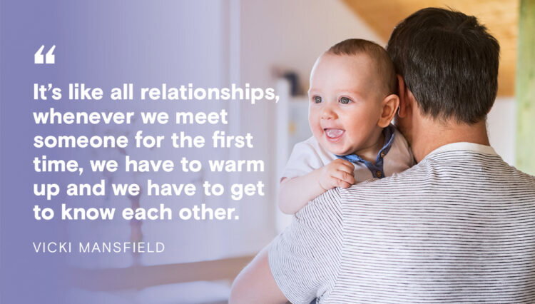 Quote from Vicki Mansfield: It's like all relationships, whenever we meet someone for the first time, we have to warm up and we have to get to know each other.